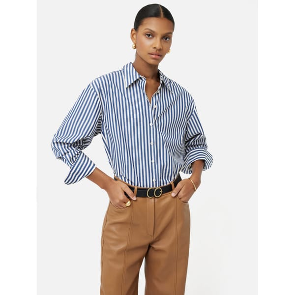 Jigsaw Cotton Poplin Stripe Shirt - striped shirts
