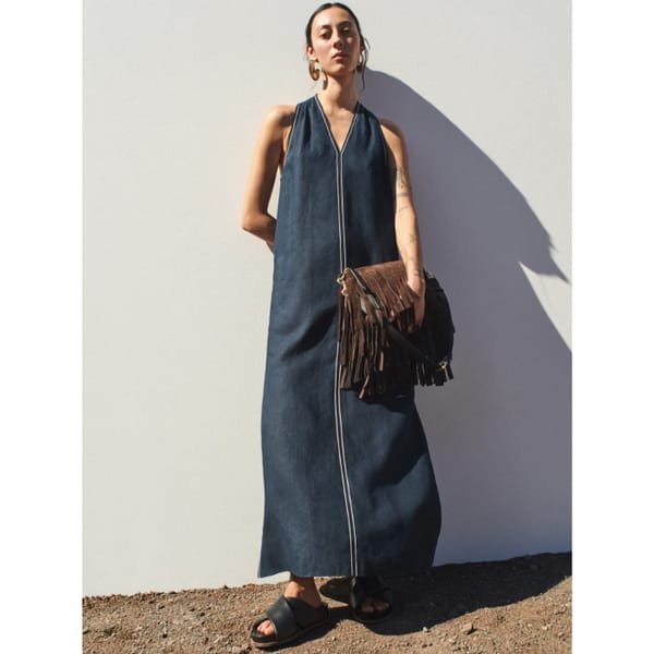 jigsaw Linen Stitch Detail Maxi Dress - quiet luxury