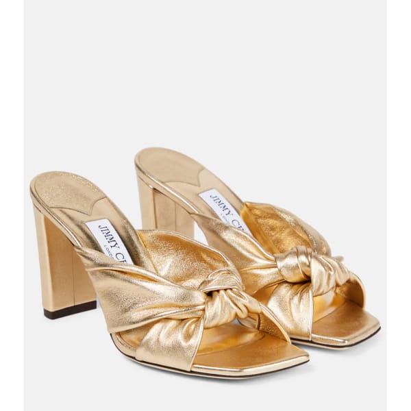JIMMY CHOO Avenue 85 metallic leather sandals