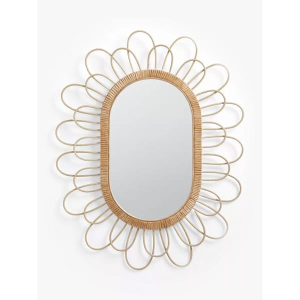 John Lewis Rattan Flower Oval Wall Mirror - statemen mirror
