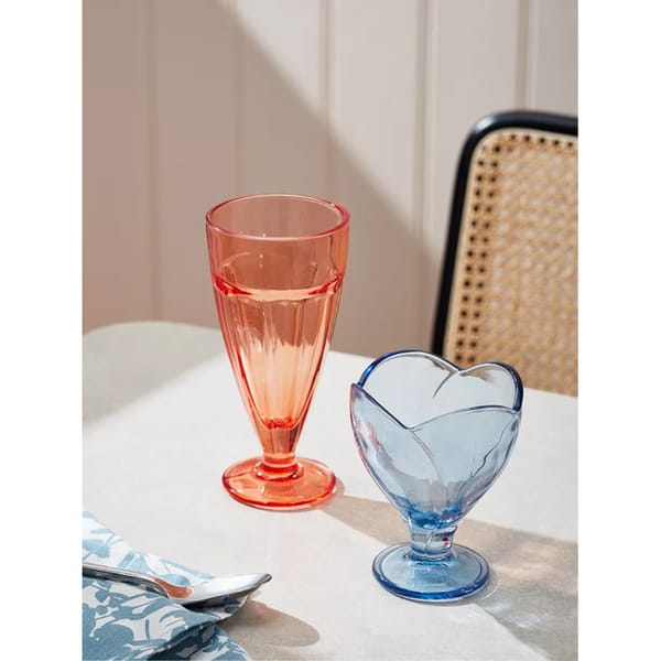 Tall Glass Sundae Dish, 710ml, Light Orange - dessert bowls