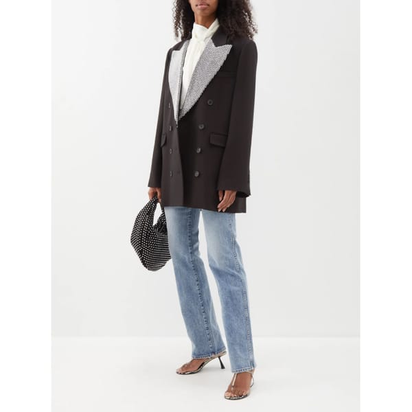 KHAITE Balton crystal-embellished wool-blend blazer £3,200 - quiet luxury
