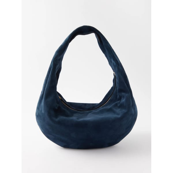 KHAITE Olivia medium suede shoulder bag - quiet luxury