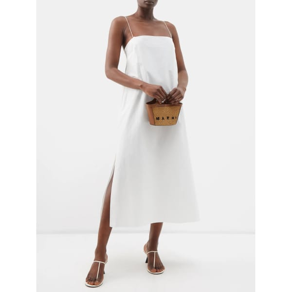 KHAITE Sicily cotton-poplin slip dress £560 - quiet luxury