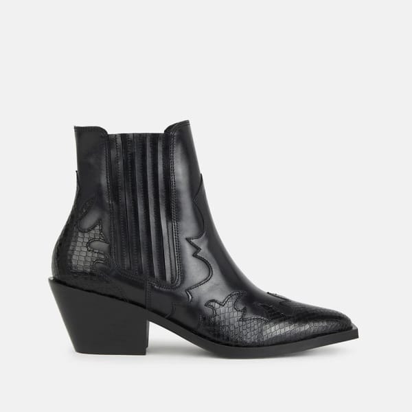 MINELLI Leather Cowboy Ankle Boots - striped shirts