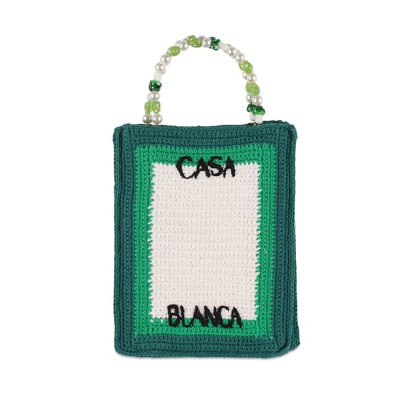 luisaviaroa Casablanca Beaded crochet tennis tote bag - surfer style