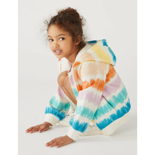 M_S Cotton Rich Tie Dye Zip Hoodie (2-8 Yrs) - what to take to a festival