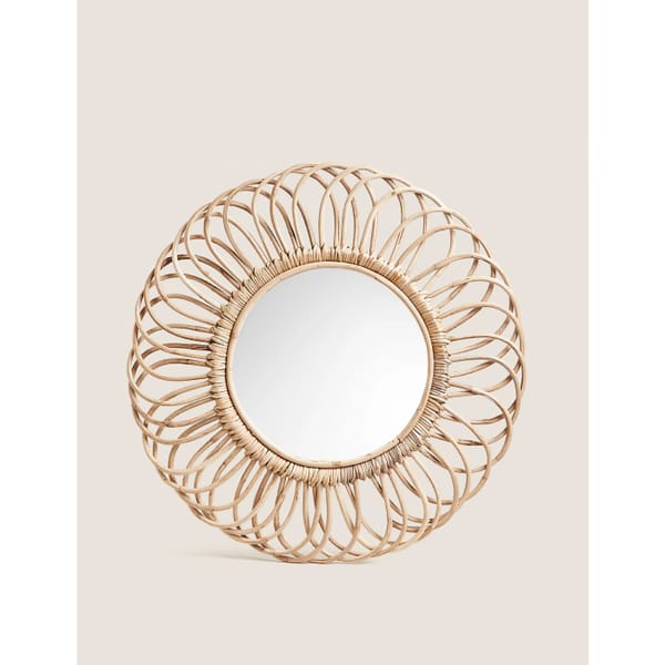 M&S COLLECTION Rattan Round Wall Mirror - statemen mirror