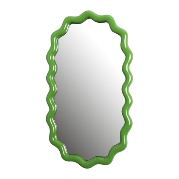 Wall mirror Zigzag Plastic Material Green - statemen mirror