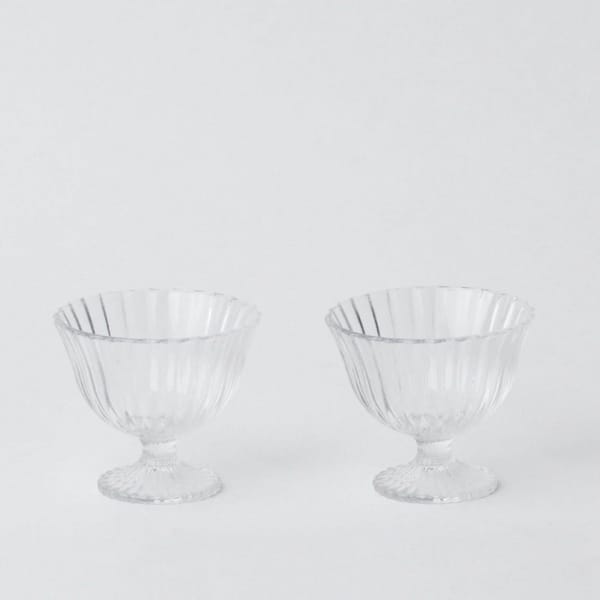 mrs alice FLUTED GLASS BOWL (PAIR) - dessert bowls