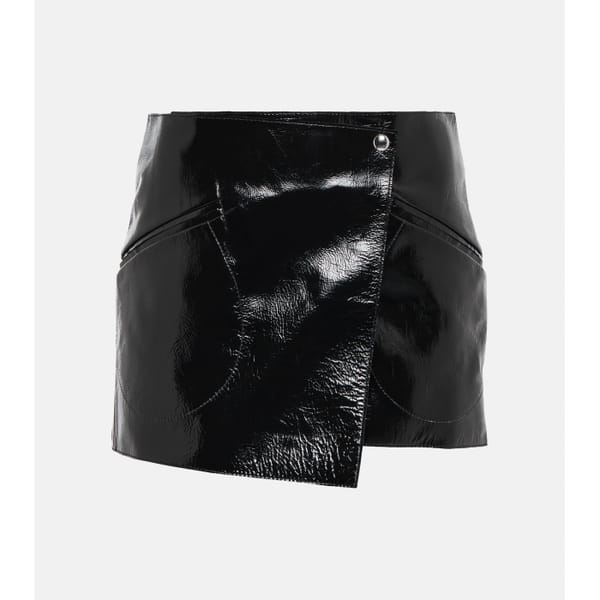 KHAITE Vera leather miniskirt - striped shirts