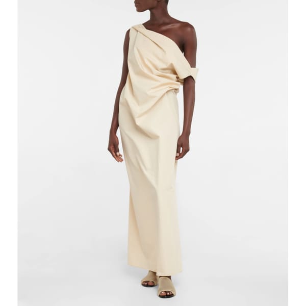 mytheresa THE ROW Bamaris one-shoulder cotton maxi dress - quiet luxury