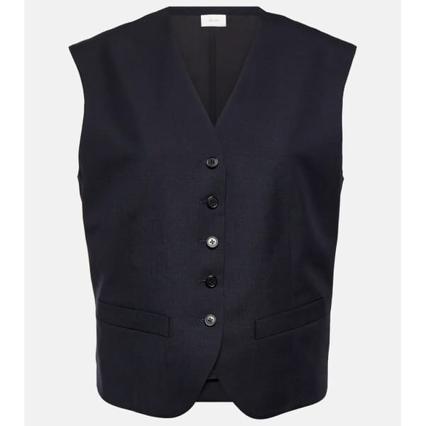 mytheresa THE ROW Vega single-breasted wool vest - quiet luxury