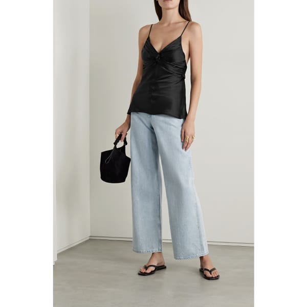 Naomi twist-front silk-satin camisole- quiet luxury