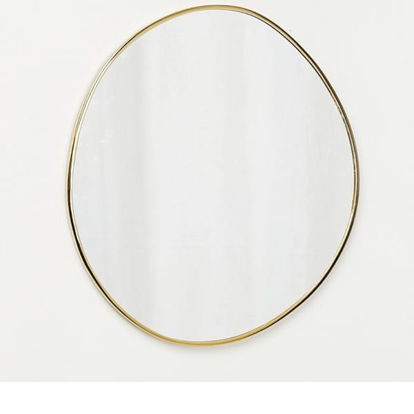 Gold Metal Round Pebble Wall Mirror - statemen mirror