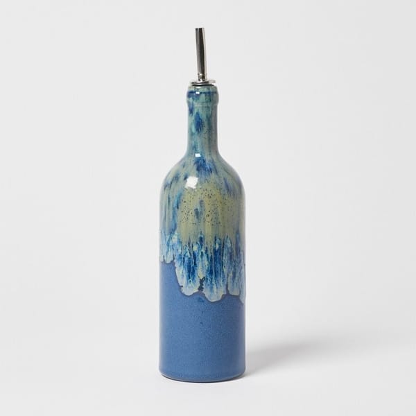 Bete Blue Ceramic Oil Bottle - cute kitchen accessories