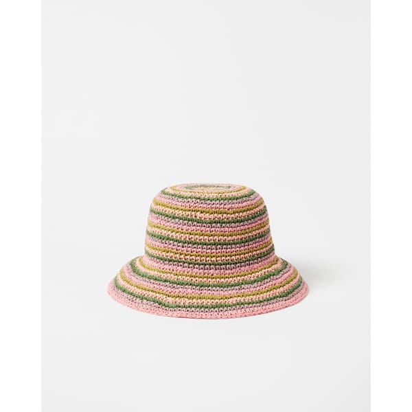 oliver bonas Striped Crochet Bucket Hat - surfer style