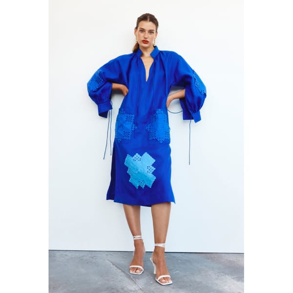 OROTON EMBROIDERED PATCH DRESS