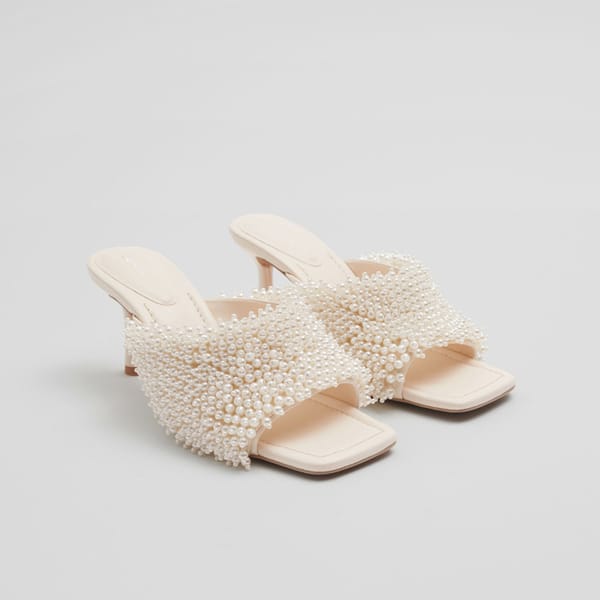 & OTHER STORIES Mother Of Pearl Covered Leather Mules
