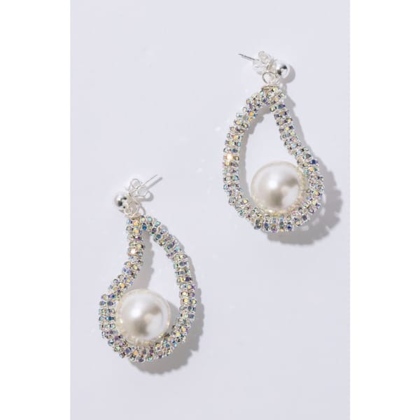 PEARL OCTOPUSS.Y Mini Silver Oysters crystal & silver earrings - striped shirts