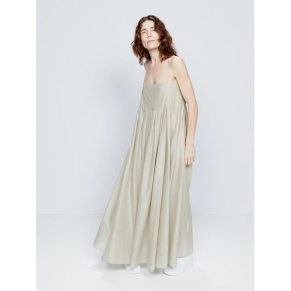 RAEY Organic cotton pleated maxi dress - quiet luxury