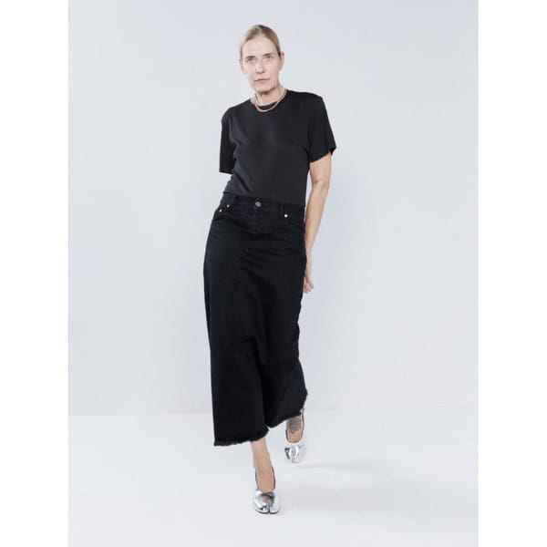 RAEY Split-back organic-cotton denim skirt - quiet luxury