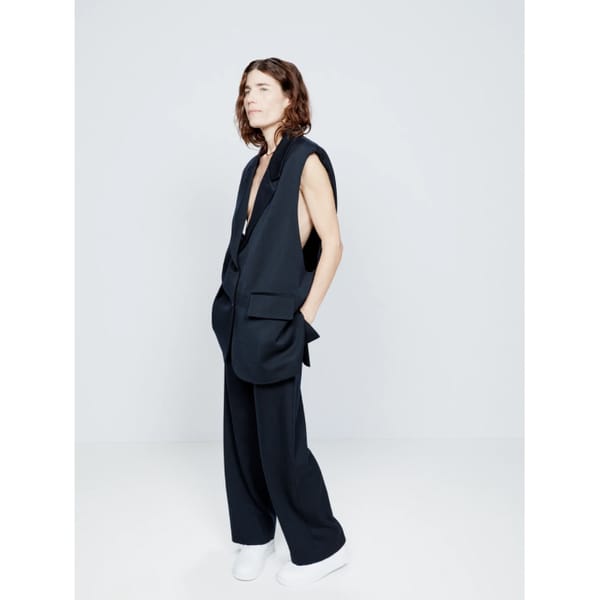 RAEY Split-side sleeveless wool blazer- quiet luxury