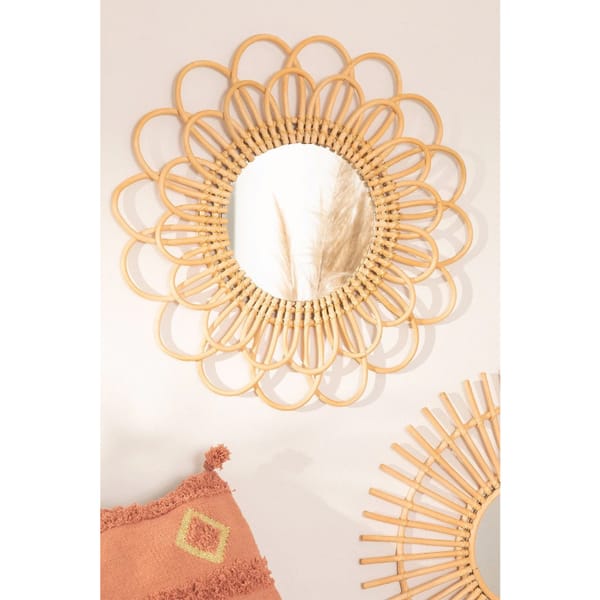 Rattan Round Wall Mirror - statemen mirror