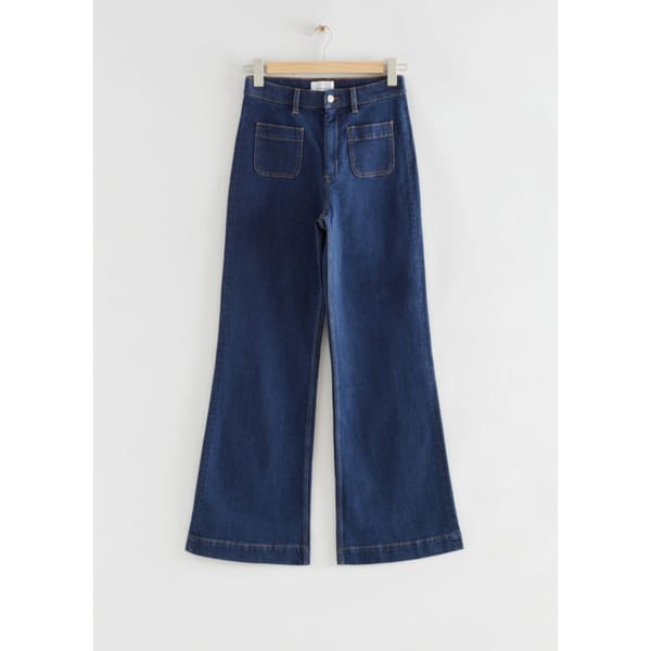 stories Flared High Waist Jeans - striped shirts