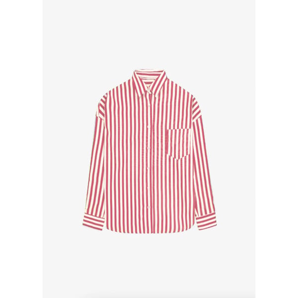 The Frankie Shop LUI STRIPE SHIRT - RED - striped shirts