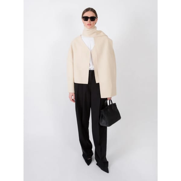 Tol Wool Jacket with Scarf Buttermilk- quiet luxury