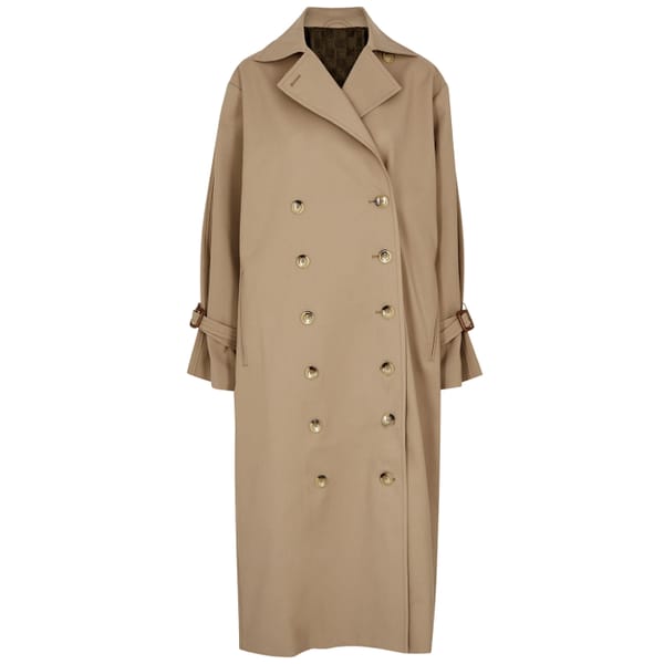 TOTÊME Double-breasted cotton-blend trench coat - quiet luxury