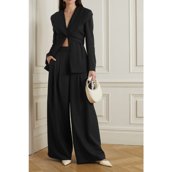 TOVE Rhea tie-detailed stretch-crepe jacket - quiet luxury