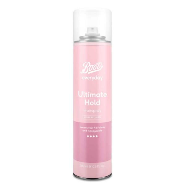 Boots Everyday Unperfumed Hairspray Maximum Hold, £1.60 - affordable makeup brands