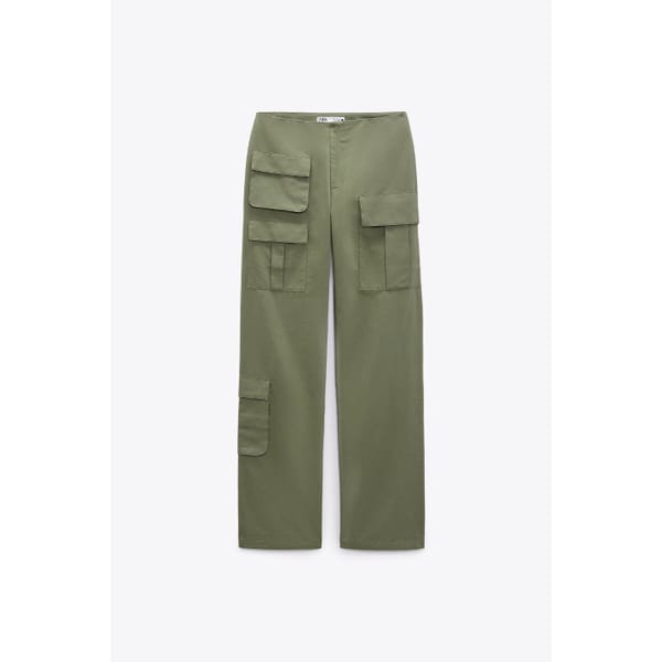 zara TROUSERS WITH PATCH POCKETS - striped shirts