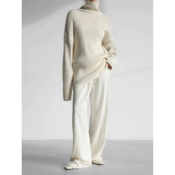 Zax Silky Wide Leg Pants Blanc - quiet luxury
