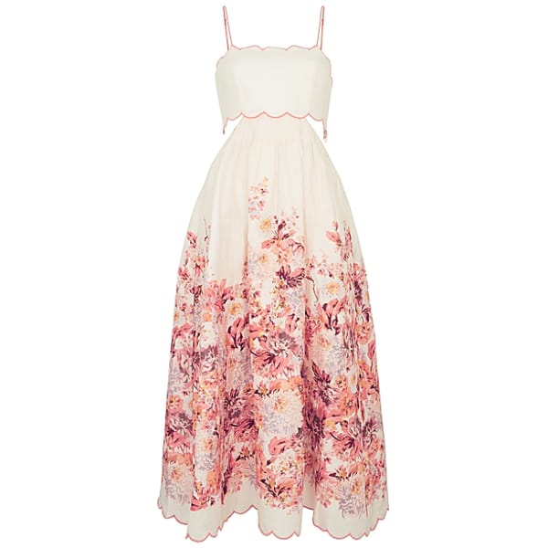 ZIMMERMAN, Devi printed linen midi dress