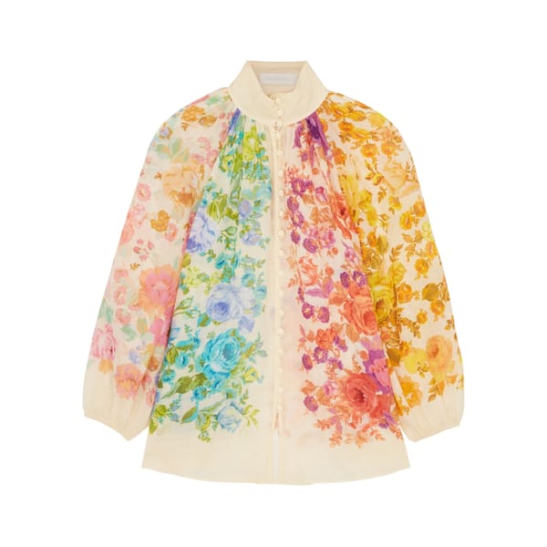ZIMMERMAN Raie Billow floral-print ramie blouse