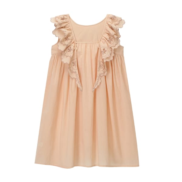 Embroidered Wren Tuscan Peach- childrens clothing brands