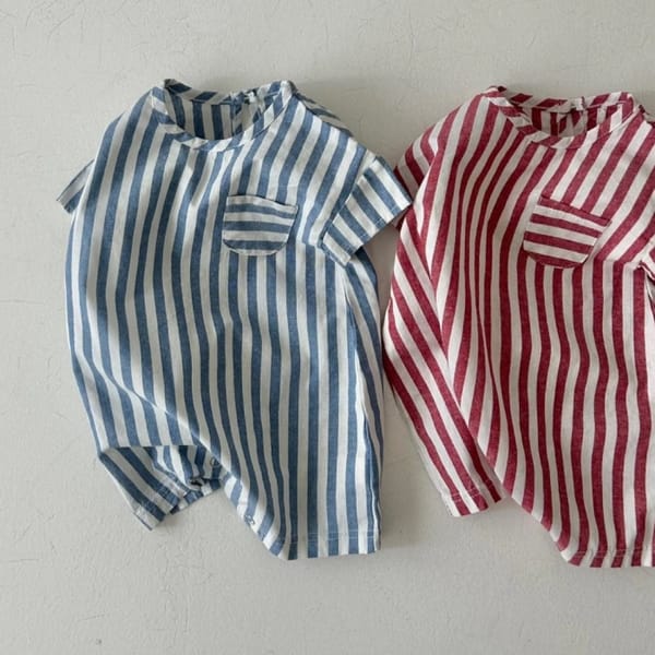 LaLa Gia Striped Baby Romper