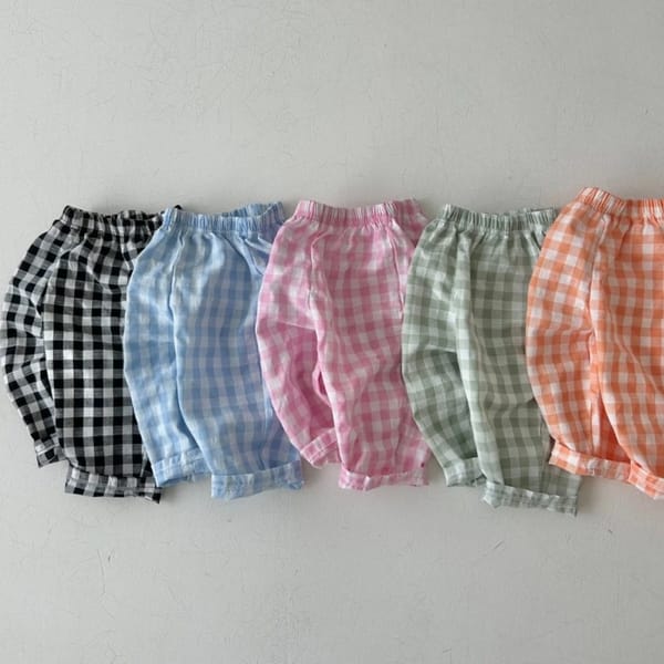 LaLa Nyle Summer Check Cotton Trousers