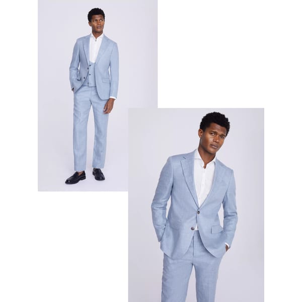 MOSS Regular fit dusty blue linen suit MOSS Regular fit dusty blue linen suit