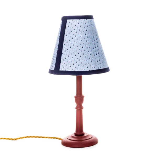 1930'S EMPIRE - BLUE SPOT & PLAIN NAVY BINDING