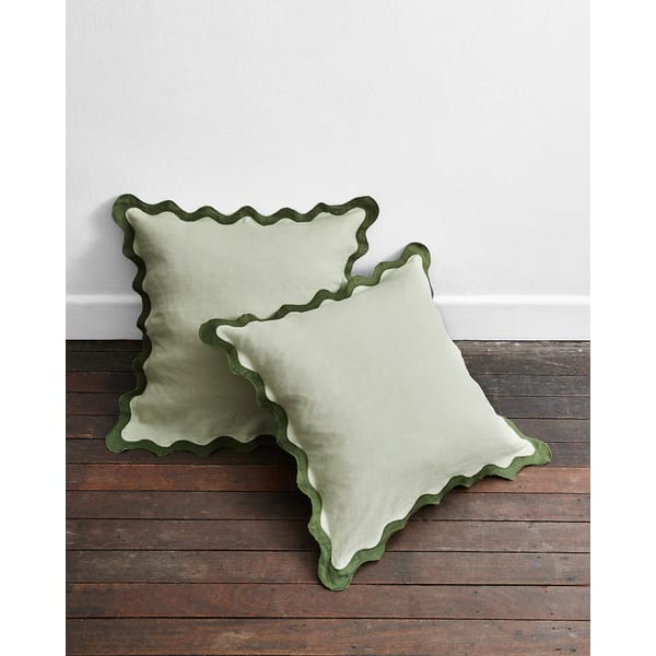 French Flax Linen Scalloped European Pillowcases (Set of Two)