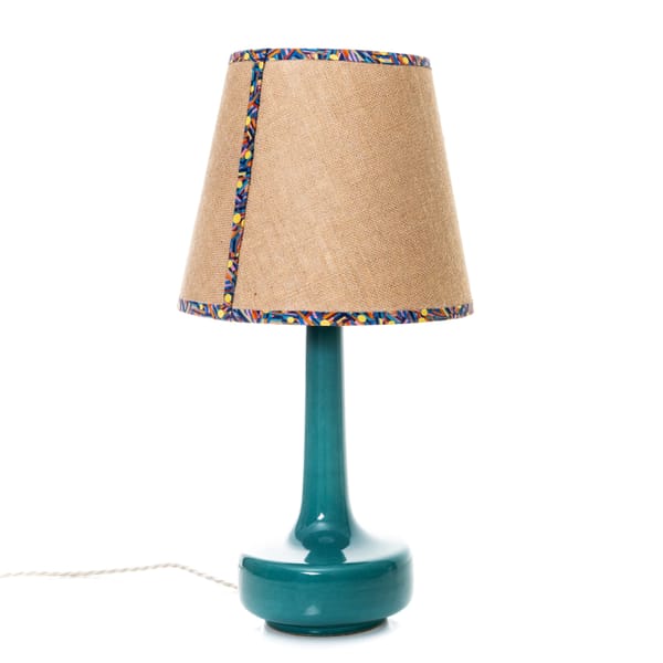 Double Sided Empire Lampshade - Hessian & Liberty Buttercup Orange