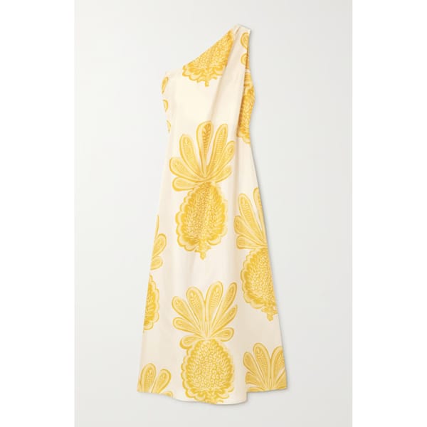 Roy one-shoulder silk-twill maxi dress