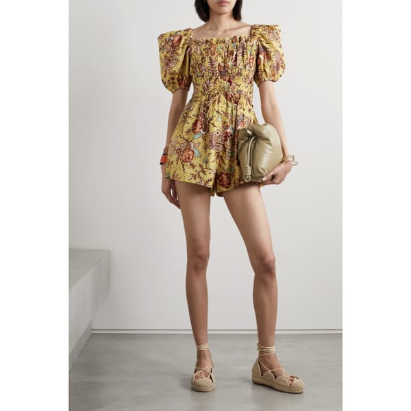 Fernanda Floral-Print Cotton-Poplin Midi Skirt