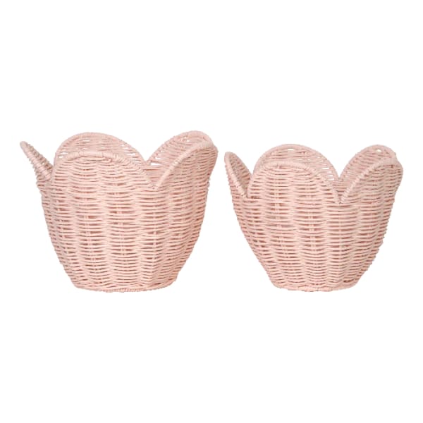 Olli Ella Dozy Dinkum Rattan Lily Basket Set - Blush