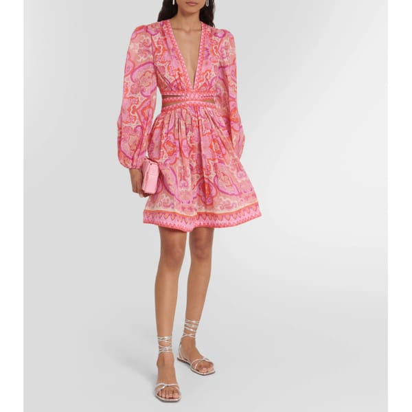 Halcyon printed cotton minidress