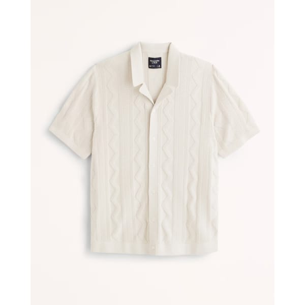 Abercrmbie _ Fitch Stitch Button-Through Sweater Polo